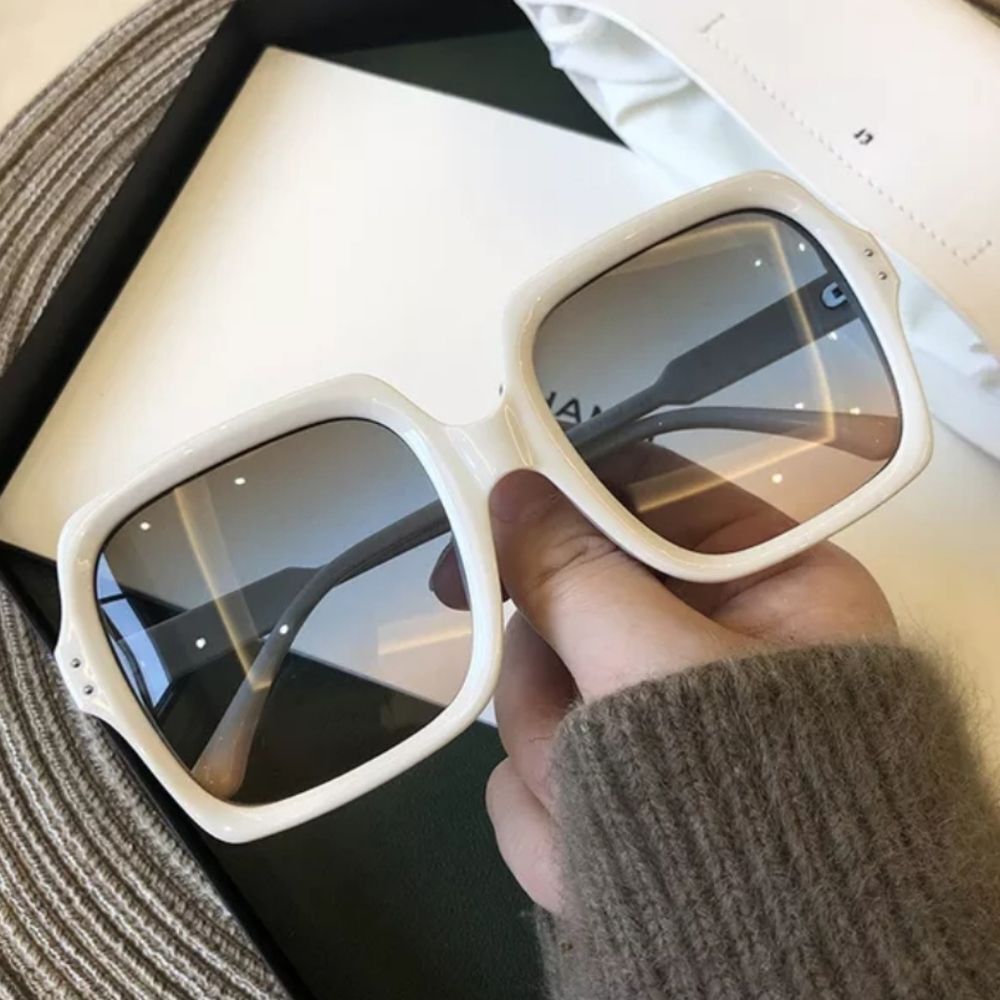 Oversized White Gradient Sunglasses